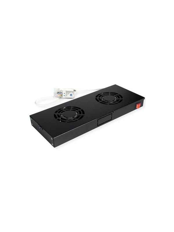 Roline - rack fan - 2 fans with thermostat - 1U