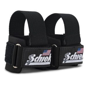 Schiek Power Lifting Straps +Dowel, One Size, Black