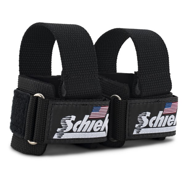 Schiek Power Lifting Straps +Dowel, One Size, Black