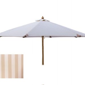 Signe Parasol Ø 3 meter - 2-delt - Hvid/Beige stribet