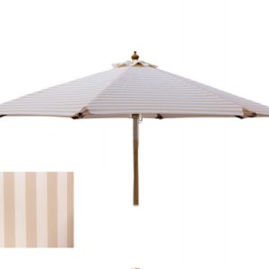 Signe Parasol Ø 3 meter m/tilt - Hvid/Beige stribet
