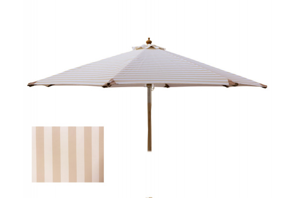 Signe Parasol Ø 3 meter m/tilt - Hvid/Beige stribet