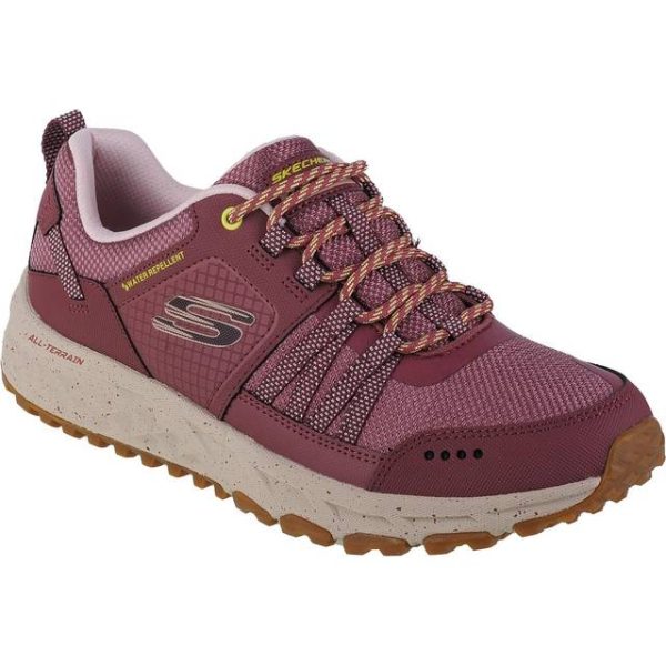 Skechers Women's 180061 MVE Trekking Low Cut, Mauve Leather/Mesh/Yellow Trim
