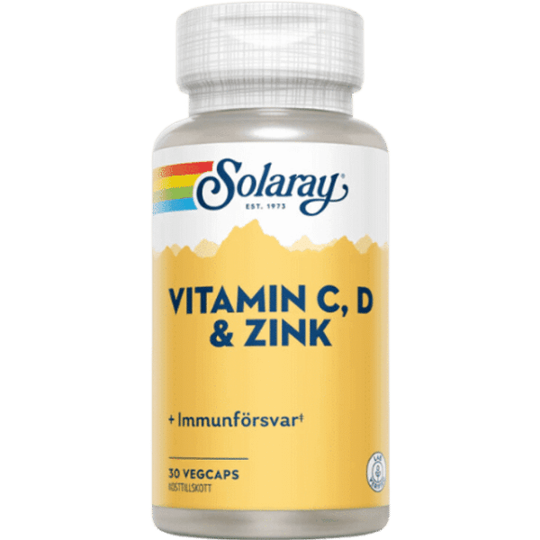Solaray Vitamin C, D & Zink 30 30 stk