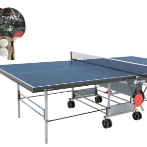 Sponeta Sport Line - FRI FRAGT - STÆRKT 19 mm bordtennisbord med 4 stk. 2-stjernede bat & 8 bolde