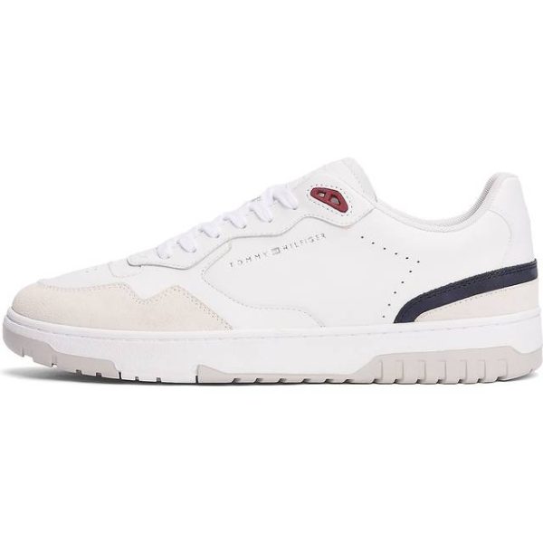 Tommy Hilfiger Leather Mixed Texture Basketball Trainers