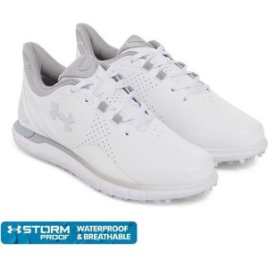 Under Armour Drive Fade Ladies Spikeless Waterproof Shoes - White/Distant Gray/Metallic Silver