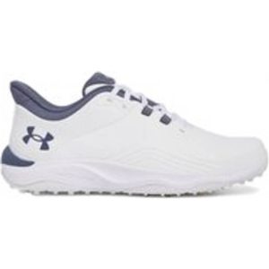 Under Armour Drive Pro Spikeless Men's Wide Golf Shoes - White/Metallic Gold/Downpour Gray