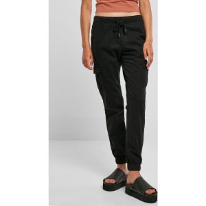 Urban Classics Træningsbukser Ladies’ high-waist cargo jogging bottoms till Damer sort