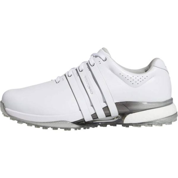 adidas Tour360 25 Wide Spikeless Golfsko - Cloud White/Silver Metallic
