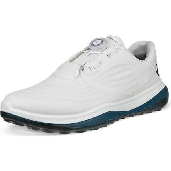 ecco LT1 BOA Vandtætte Herre Golfsko Uden Spikes - White/Petrol