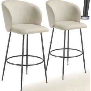 tectake Luana Med Rygstøtte Velour Look 2 Stk Barstol 2stk