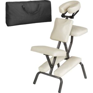 tectake Massagestol i kunstlæder beige