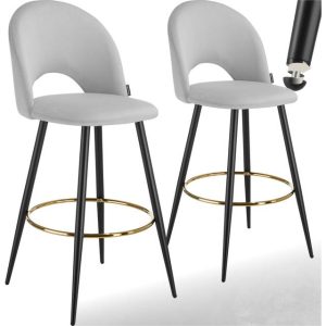tectake Sachel Med Rygstøtte Velour Look 2 Stk Barstol