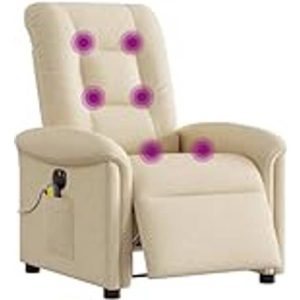 vidaXL Eldrevet Massagestol Stof Cremefarvet