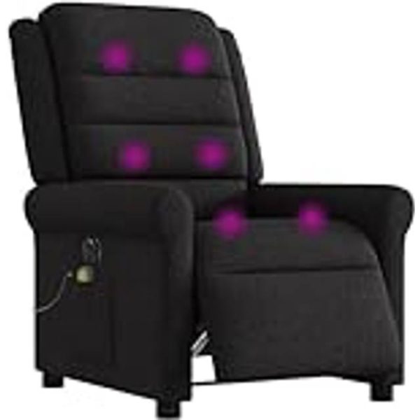 vidaXL Eldrevet Massagestol Stof Sort