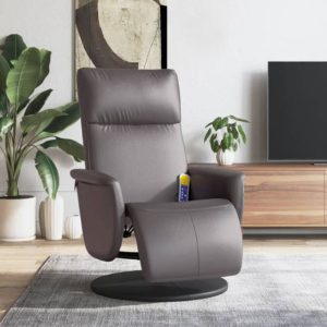 vidaXL Massagestol Med Fodstøtte Kunstlæder Grå