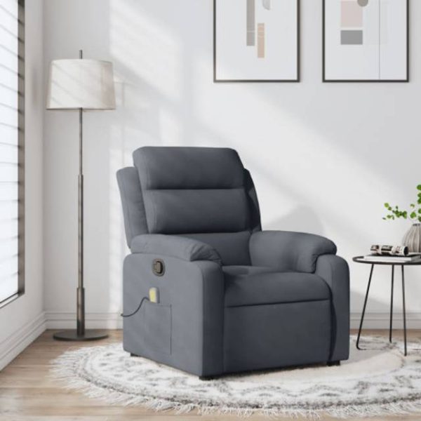 vidaXL Massagestol Velour Mørkegrå