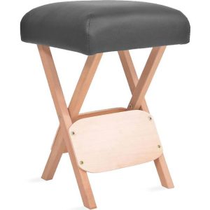 vidaXL foldbar massagestol med 12 cm tykt sæde og 2 puder sort