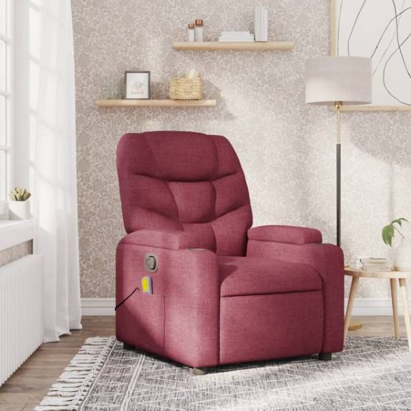 vidaXL massagestol stof vinrød