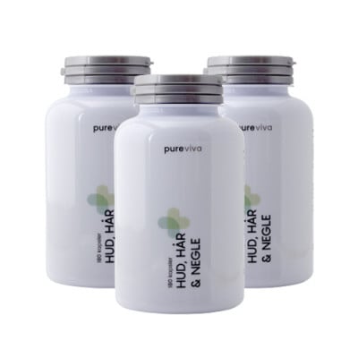 3 x Pureviva Hud, Hår & Negle (90 kap)