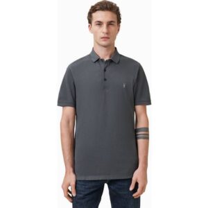 AllSaints Reform Cotton Slim Fit Polo Shirt - Carter Grey