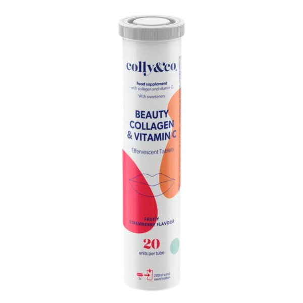 Colly & Co Kollagen Tabs + C vitamin Jordbær (20 stk)