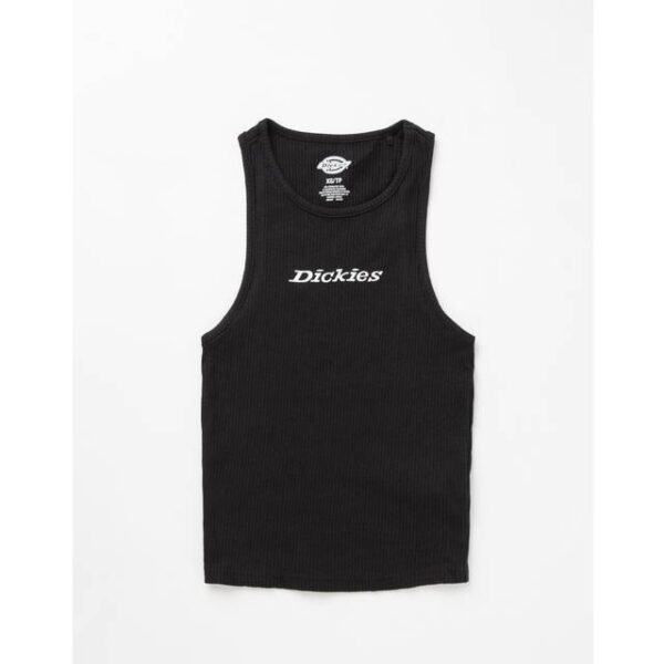 Dickies Sort Top Med Ribber Og Centralt Logo