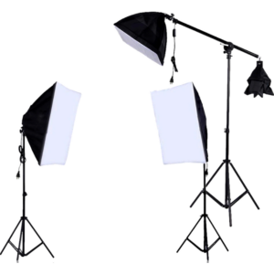 Evermart Softbox Belysningssæt 3 stk med Vægtstang