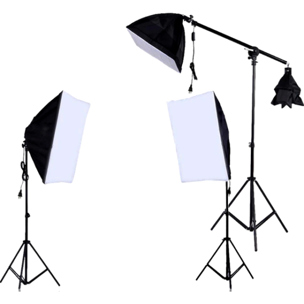 Evermart Softbox Belysningssæt 3 stk med Vægtstang