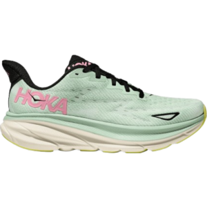Hoka Clifton 9 Women's Running Shoe - Mint/Pink/Black