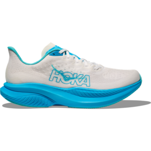 Hoka Men's Mach 6 Road Running Shoes - White/Skyward Blue
