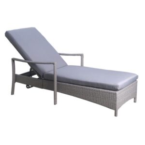 Homeville Solseng polyrattan natur m. grå hynde 109x35x66cm