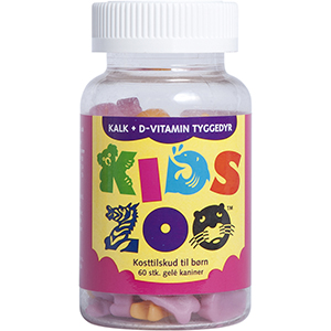 Kids Zoo Kalk + D-vitamin • 60 stk. DATOVARE 05/2025