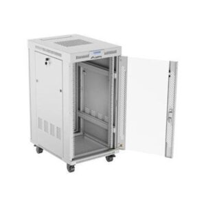 Lanberg FF01 series V2 - rack - 600 x 800 flat pack with glass door LCD - 22U