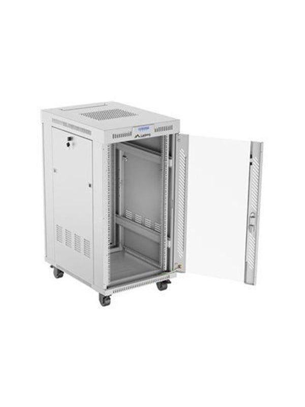 Lanberg FF01 series V2 - rack - 600 x 800 flat pack with glass door LCD - 22U