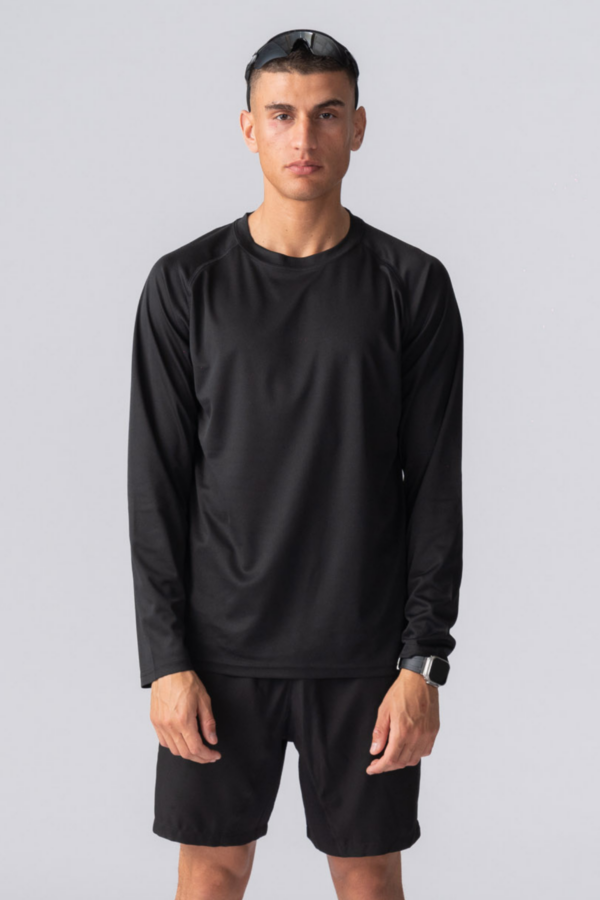 Langærmet Trænings T-shirt - Sort - Herre - XL - TeeShoppen