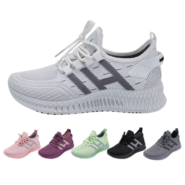 Løbesko/Sneakers til kvinder, åndbare og med optimal støddæmpning - Hvid / 36