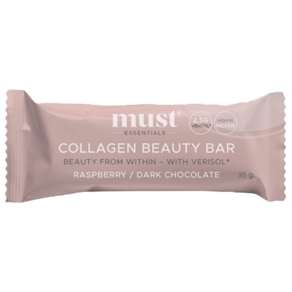 MUST Essentials Verisol Kollagen Bar Hindbær & Mørkchokolade (35 g)
