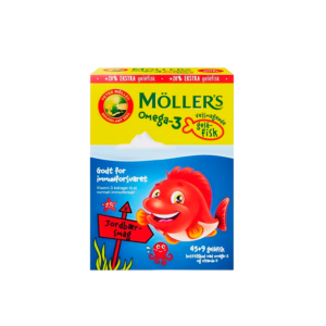 Møllers Tran Gelefisk Jordbær (45+9 stk)