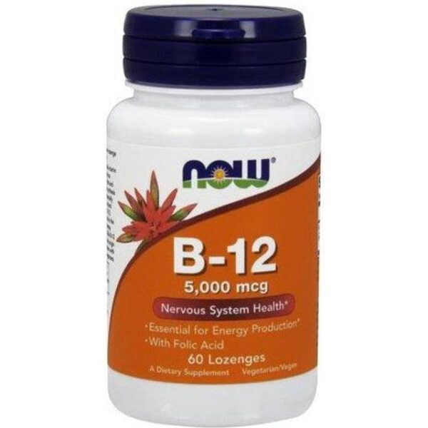 NOW Vitamin B-12 5000mcg/60 Lozenges Vitamin B12 60 stk
