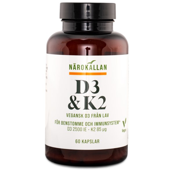 Närokällan D3 + K2 Vegan, 60 kapsler