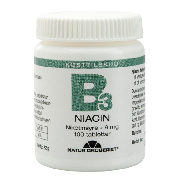 Natur Drogeriet B3 Niacin Nikotinsyre 9 mg (100 tab)