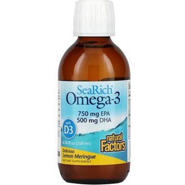 Natural Factors Omega-3 D3 750 mg EPA 500 mg DHA 200 ml Citron