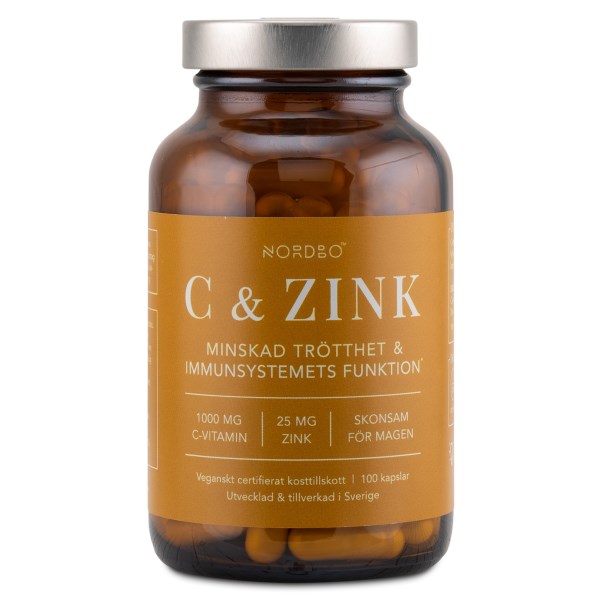 Nordbo C-vitamin & Zink, 100 kapsler