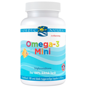 Nordic Naturals Omega 3 mini m. jordbærsmag (180 kap)