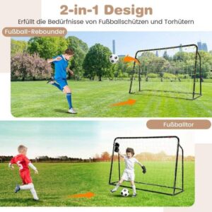 Northix 2 i 1 Fodboldmål Rebounder 187 x 60 x 102-122,5 cm