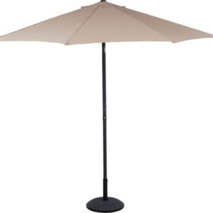 Parasol 3 m med 6 ribber 140 gram/m2 med hejs taupe