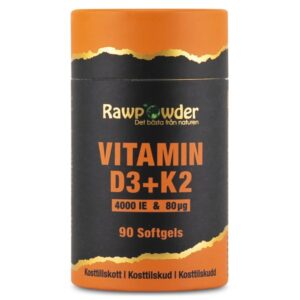 RawPowder Vitamin D3+K2, 90 kapsler