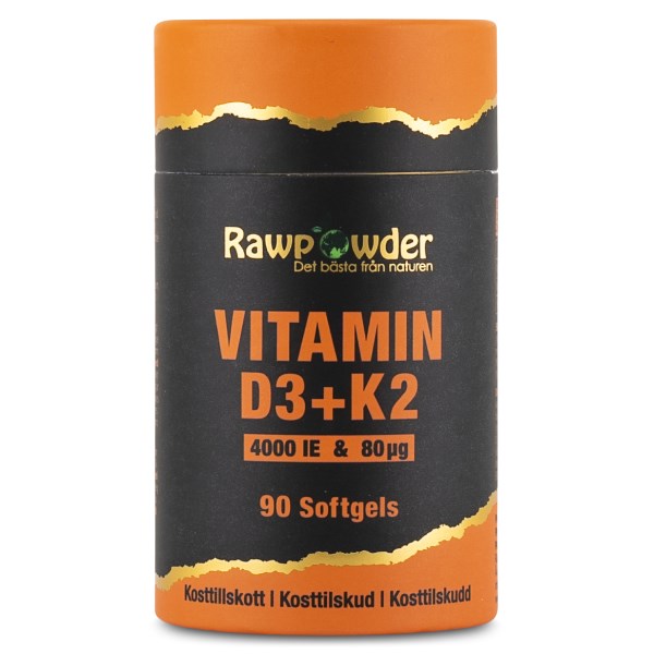 RawPowder Vitamin D3+K2, 90 kapsler